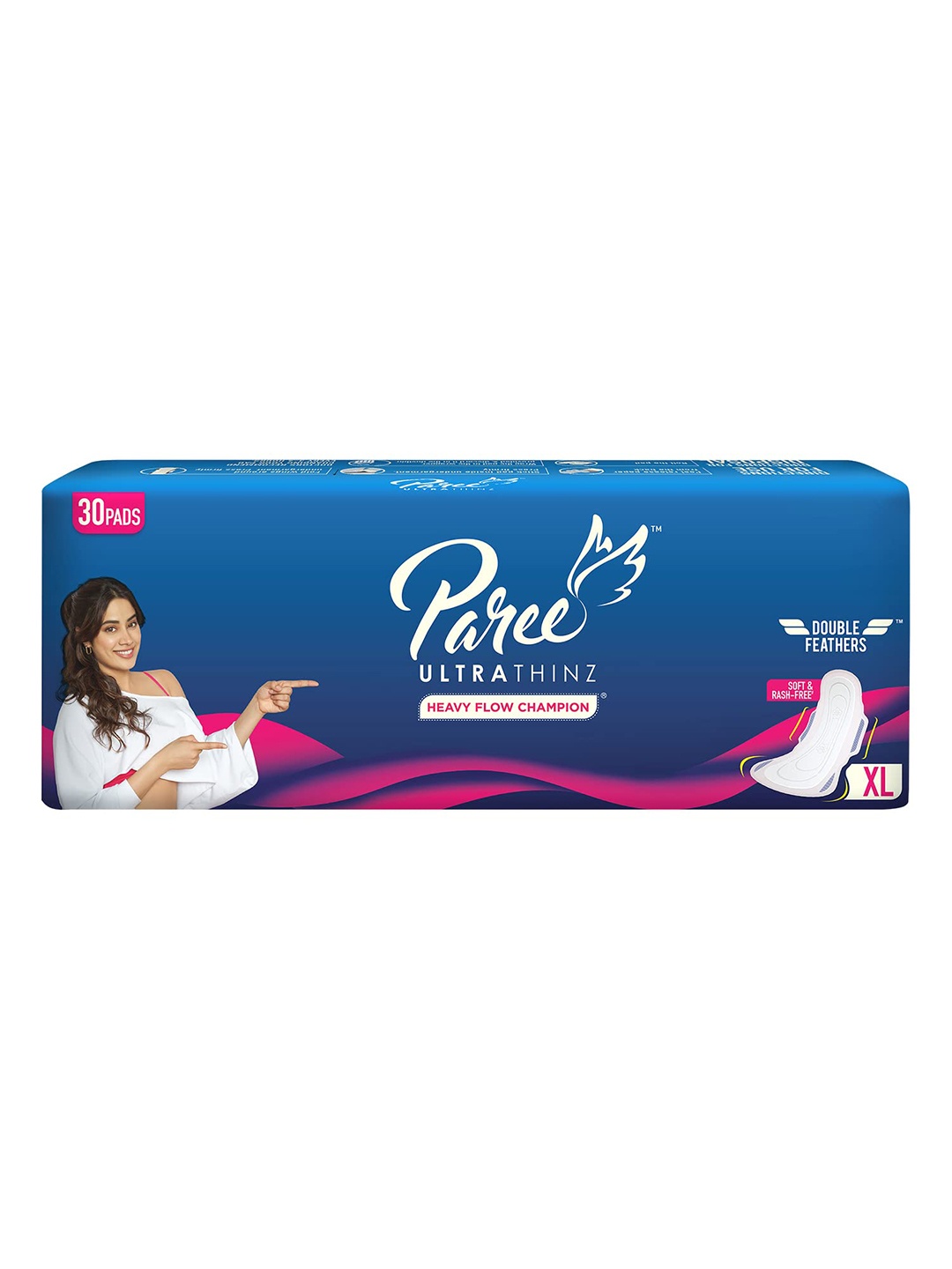 

Paree Set of 30 Ultra Thinz XL Tri-Fold Sanitary Pads, White