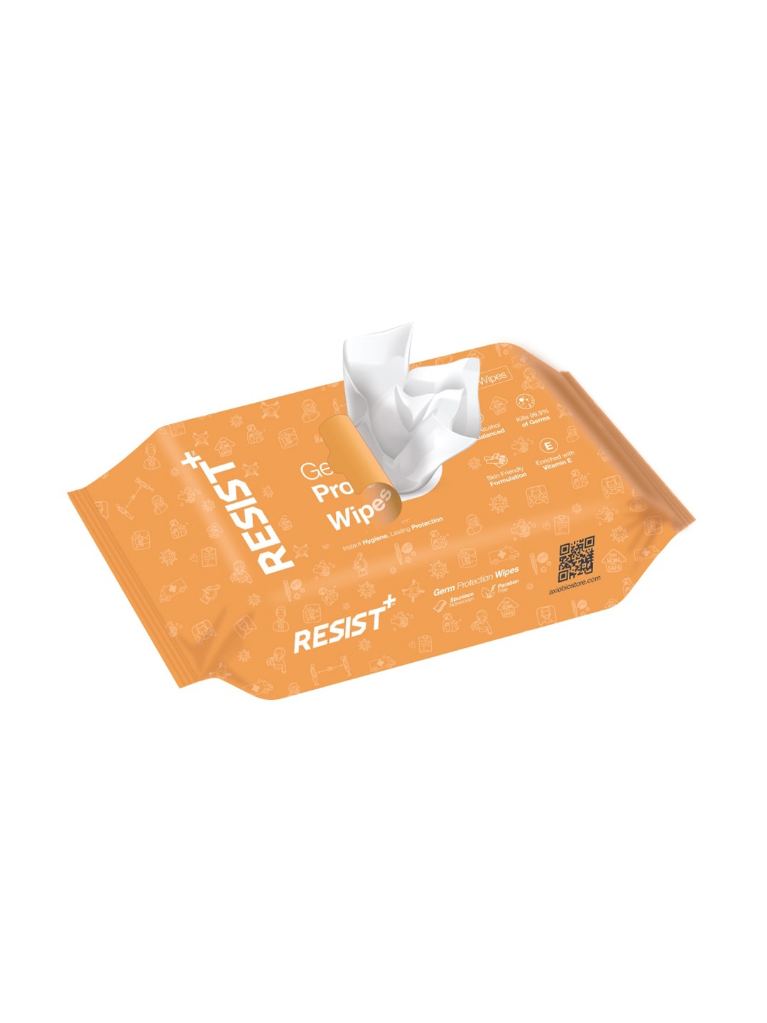 

RESIST PLUS Set of 72 Multipurpose Non-Alcoholic Germ Protection Wipes, White
