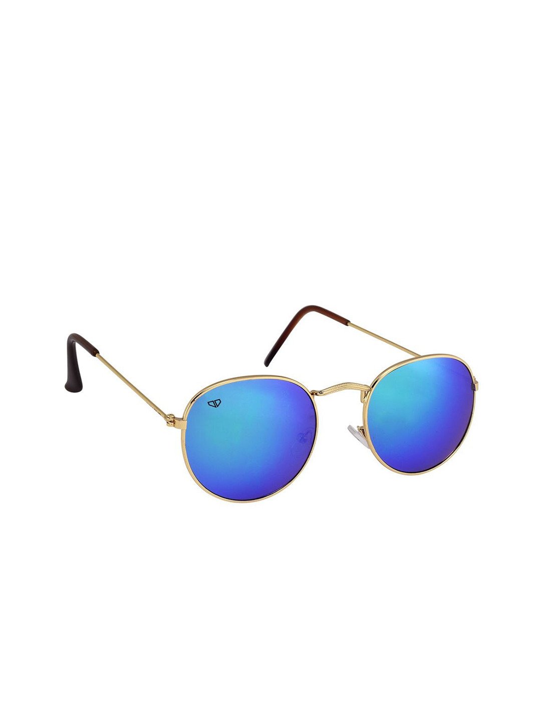 

Walrus Men Blue Lens & Gold-Toned Oval Sunglasses with UV Protected Lens WSGM-RYL-II