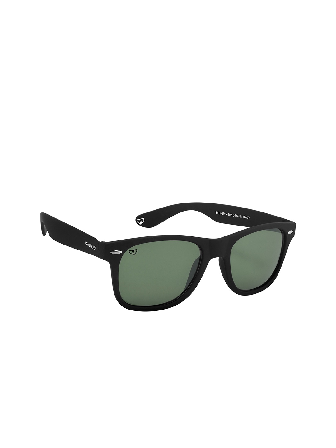 

Walrus Men Green Lens & Black Wayfarer Sunglasses with UV Protected Lens WSGM-URB-020202