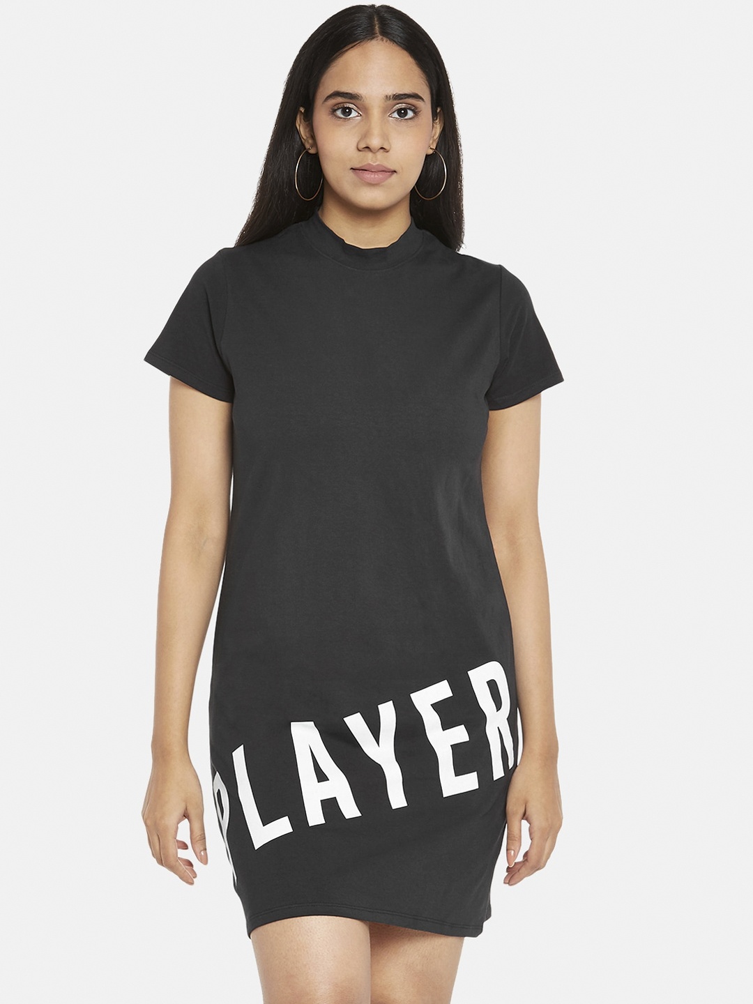 

People Women Black Typography T-shirt Dress