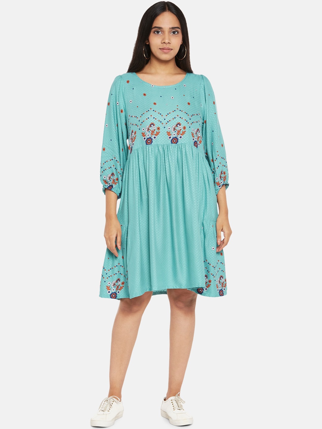 

People Women Green Floral Printed Dress