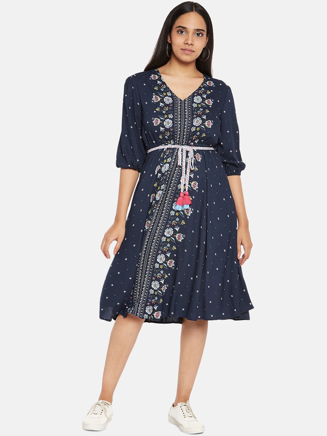 

People Women Blue Floral Printed Dress