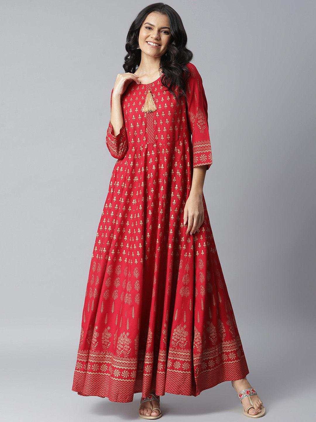 

Stylum Women Maroon Ethnic Motifs Printed Anarkali Kurta