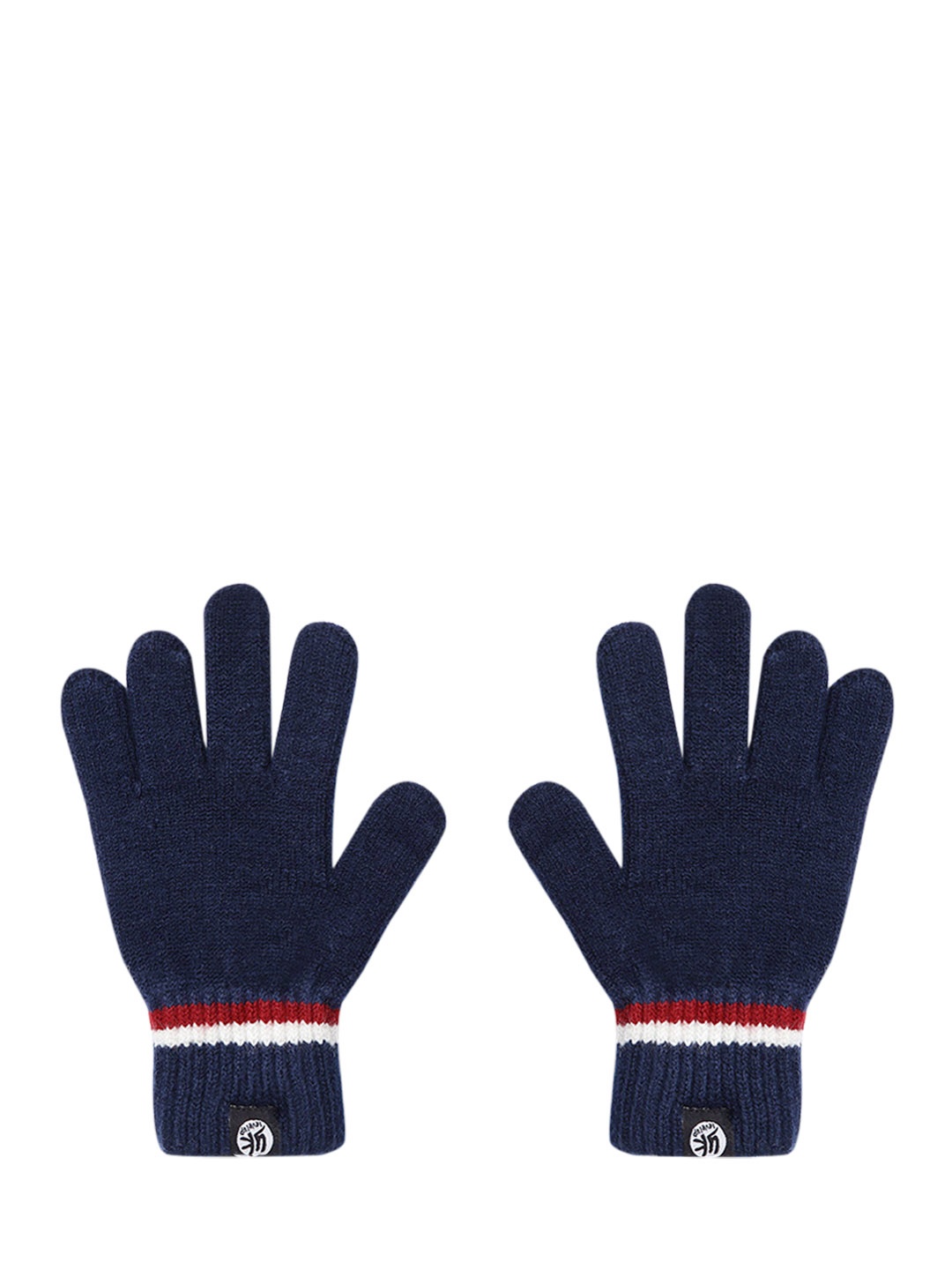 

YK Kids Navy Solid Hand Gloves with Striped Detail, Navy blue