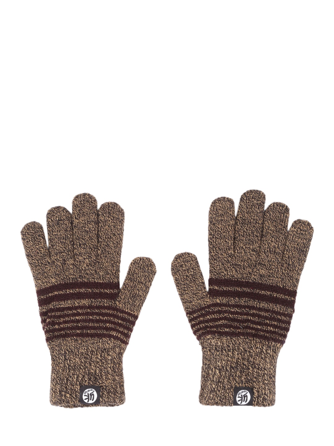 

YK Kids Coffee Brown Striped Hand Gloves