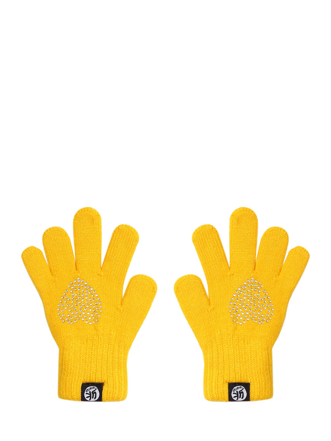 

YK Mustard Yellow Embellished Hand Gloves