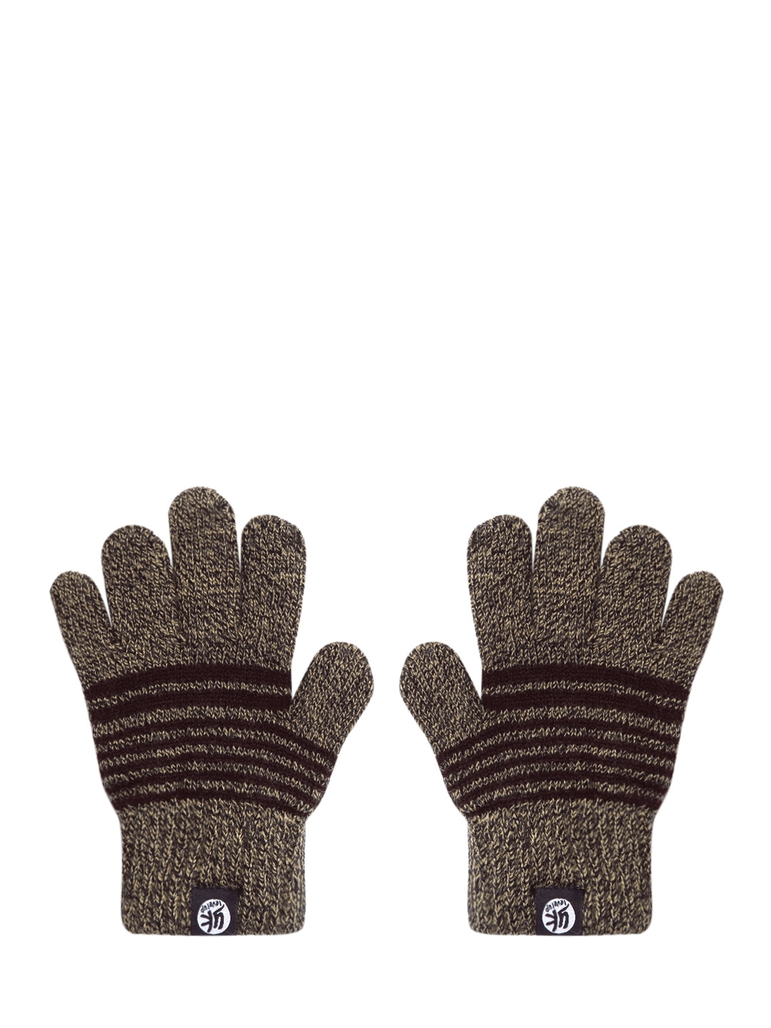 

YK Kids Brown & Beige Striped Hand Gloves