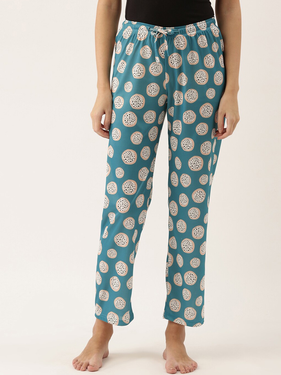 

Bannos Swagger Women Blue & White Polka Dots Print Lounge Pants