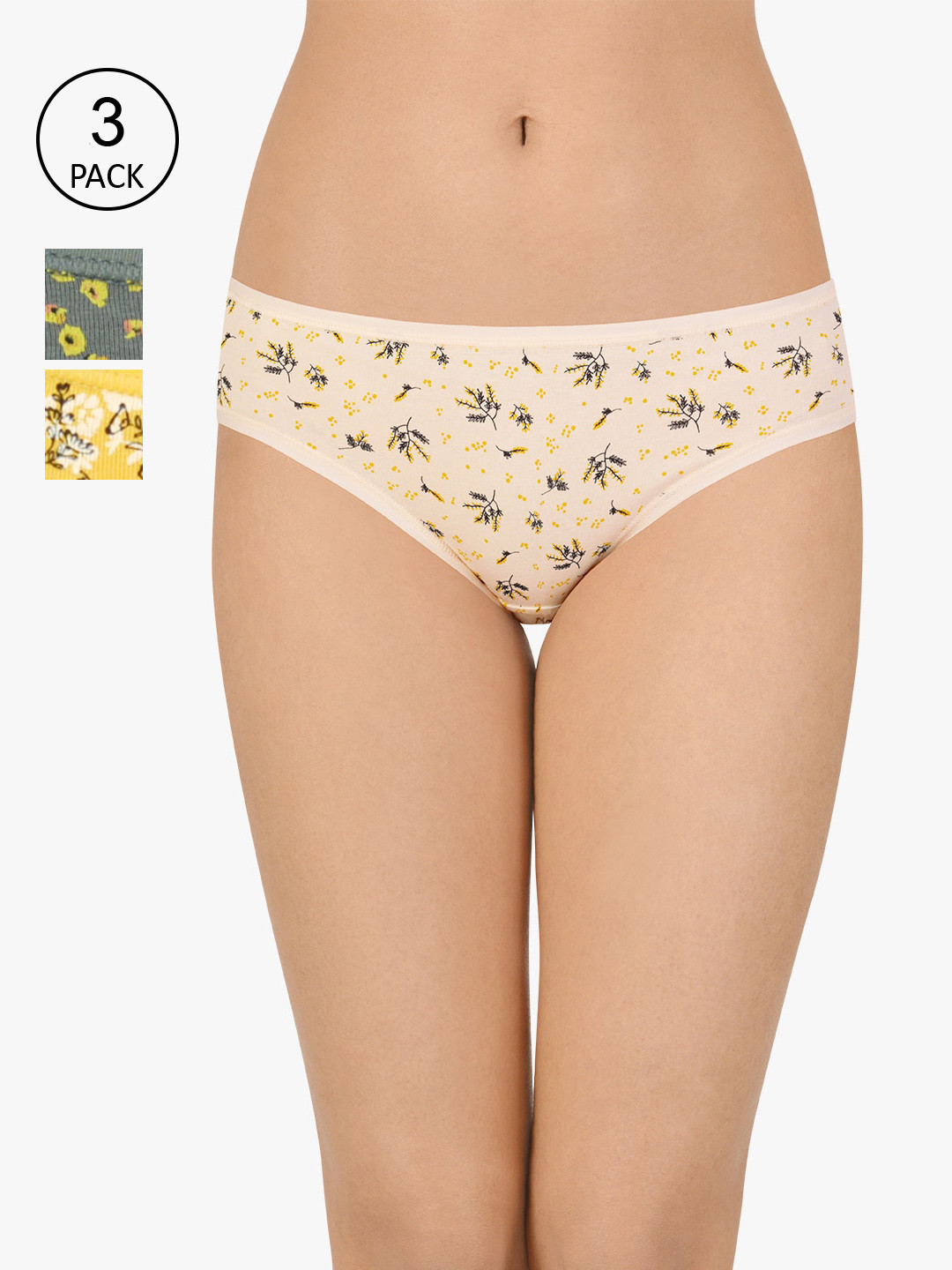 

Amante Women Pack Of 3 Assorted Printed Low-Rise Bikini Briefs PPK33102