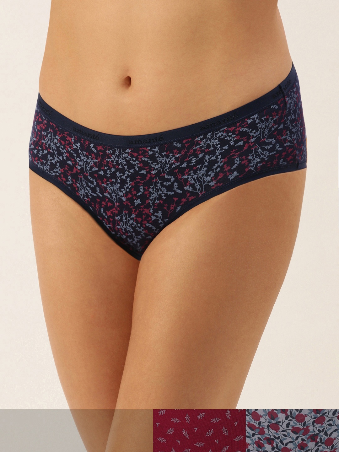 

Amante Women Printed Pack of 3 Low Rise Hipster Brief - PPK43101, Assorted