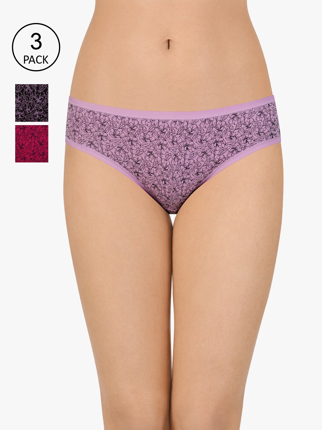 

Amante Women Pack of 3 Printed Low Rise Bikini Brief - PPK33102, Assorted