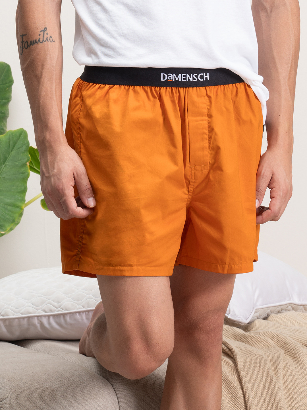 

DAMENSCH Men Ultra-Light Cotton Regular Fit Inner Boxer DAM-SLD-SBX-GM, Orange