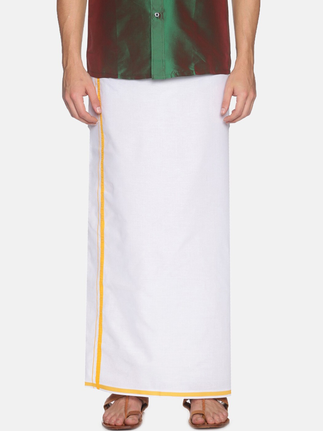 

Chennis Men White Pure Cotton Dhoti