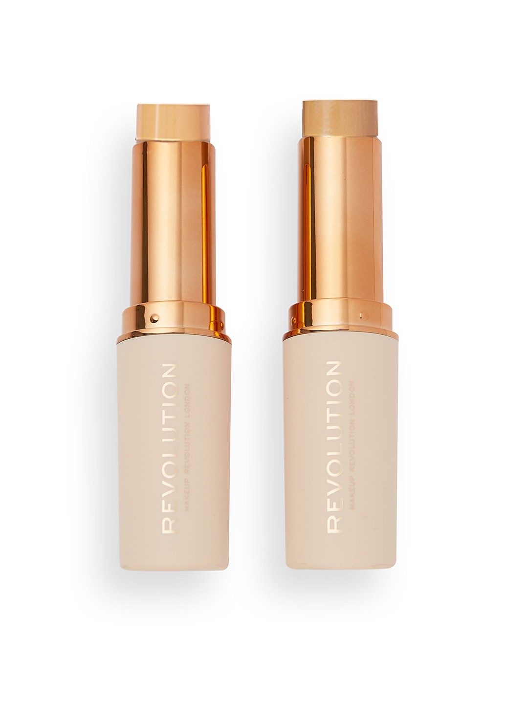 

Makeup Revolution London Set of Fast Base Light Contour Stick Foundations F 10 & F 6, Beige
