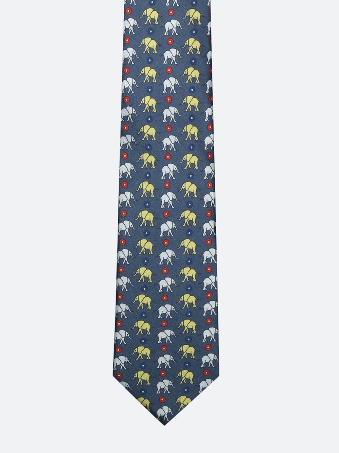 

Tossido Men Grey & Red Printed Broad Tie