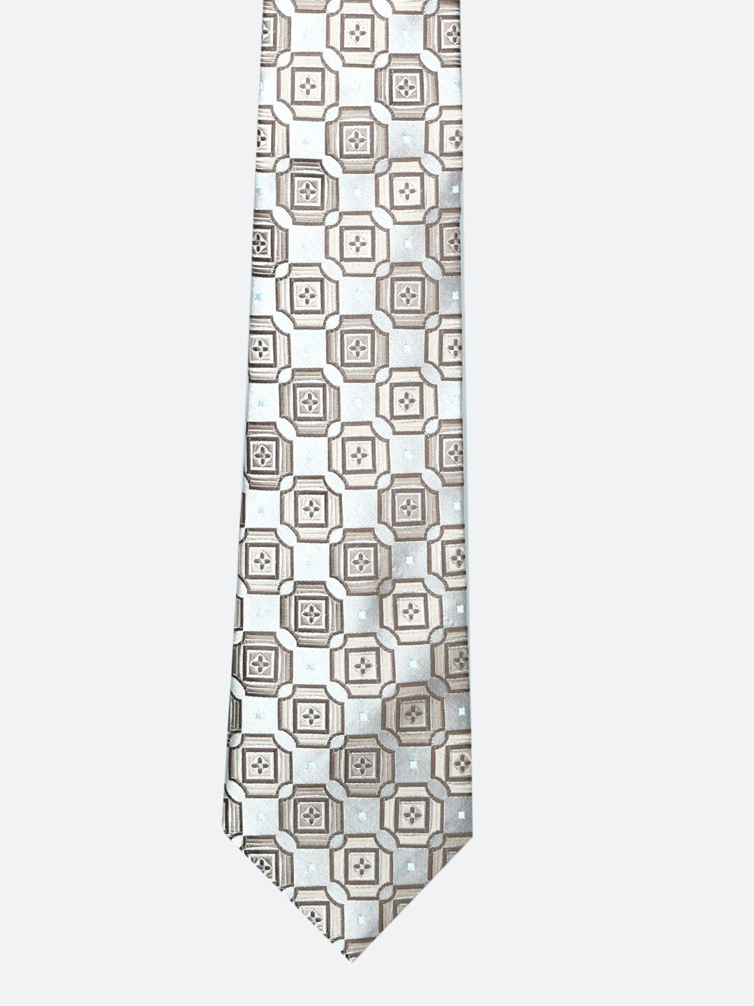 

Tossido Men Silver-Toned & Brown Printed Slim Tie