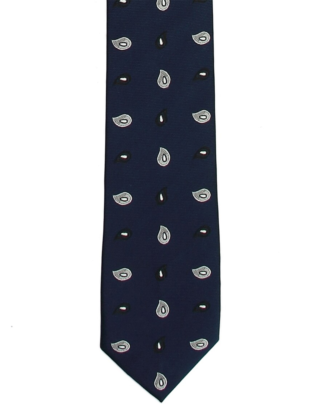 

Tossido Men Navy Blue & White Printed Skinny Tie