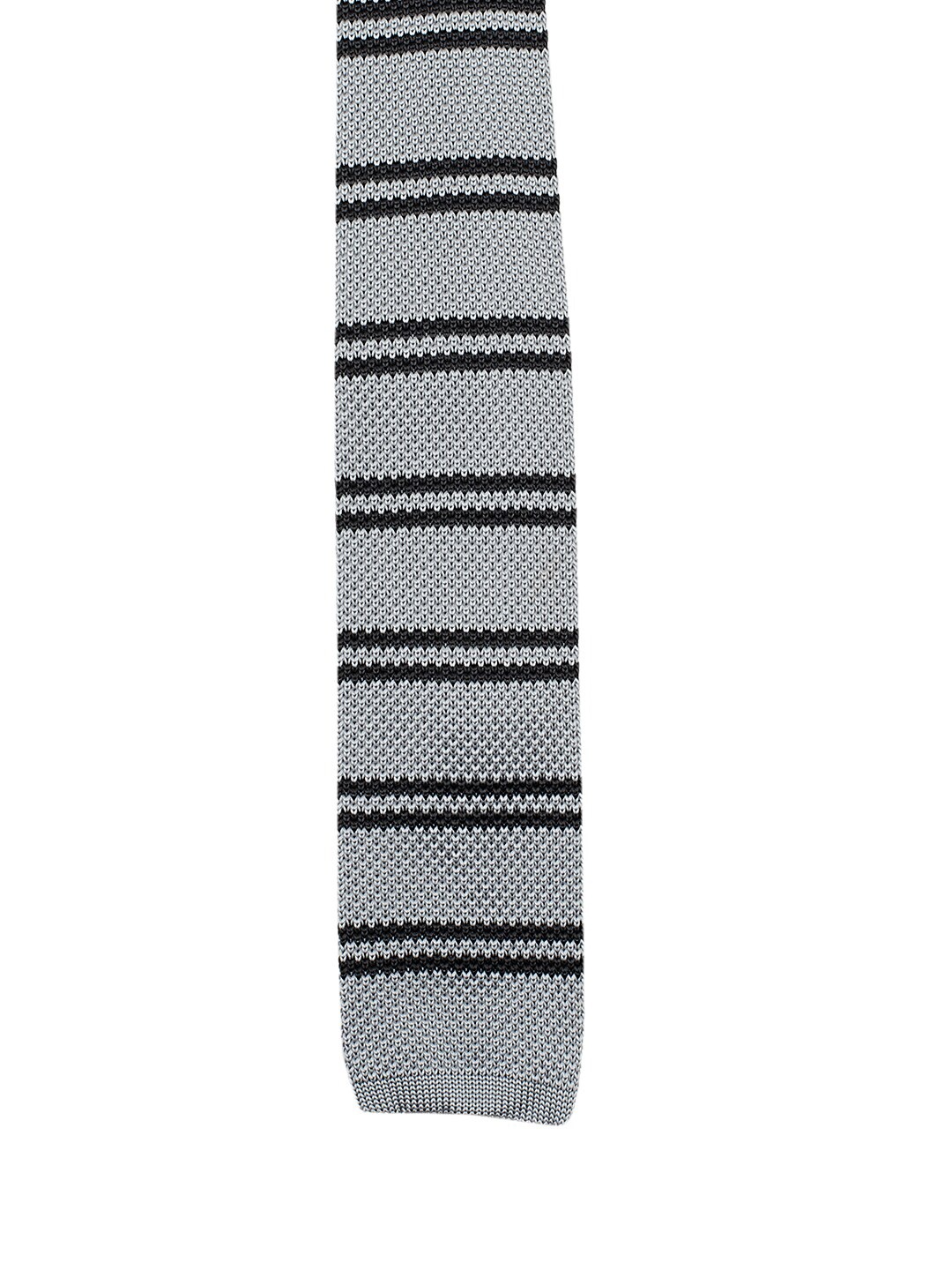 

Tossido Men Grey & Black Striped Slim Tie