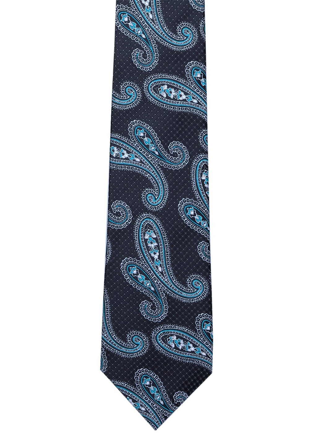 

Tossido Men Black & Blue Woven Design Broad Tie