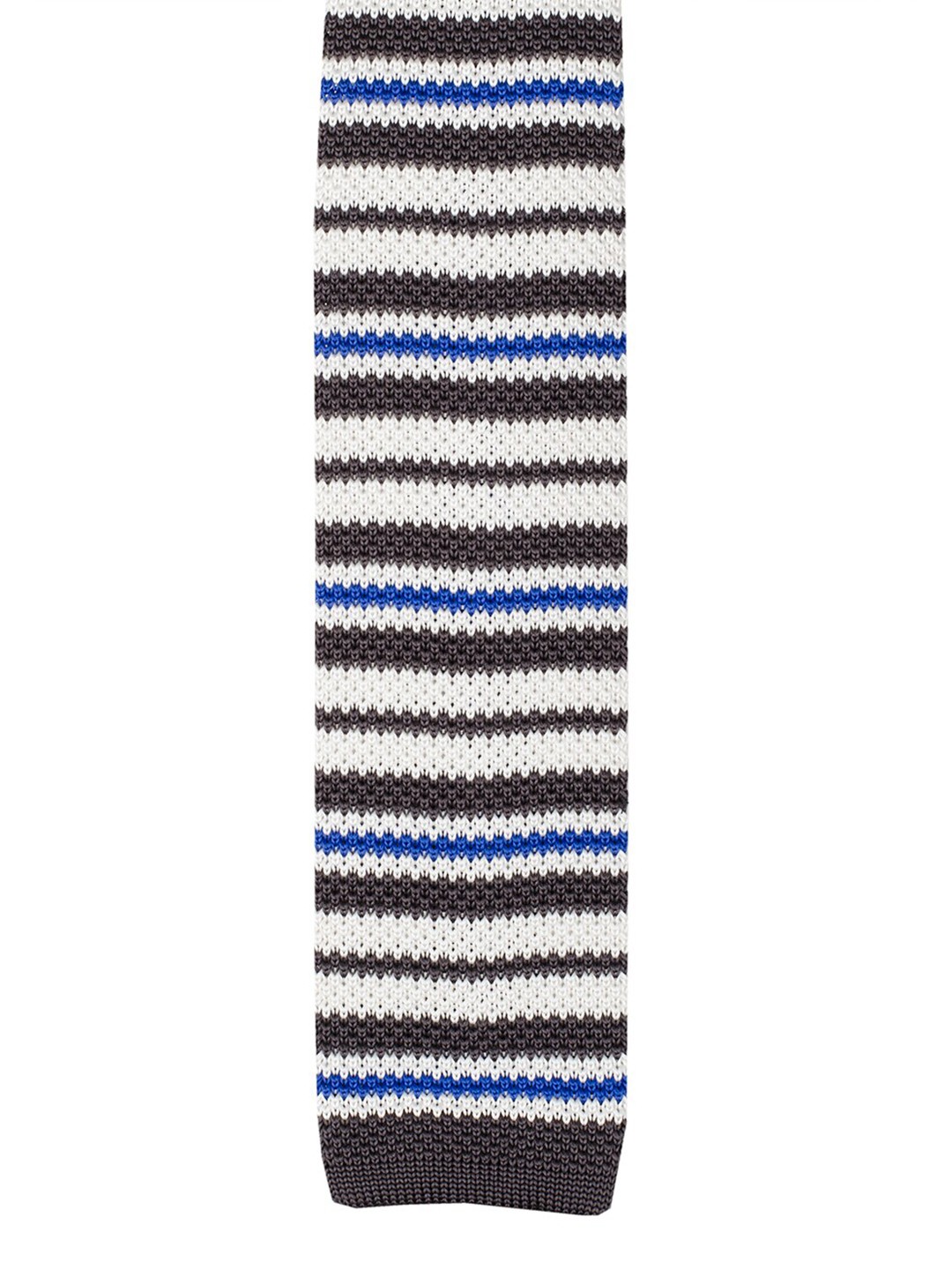 

Tossido Men White & Charcoal Striped Slim Tie