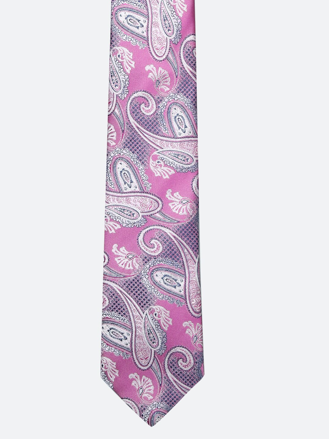 

Tossido Men Pink & Grey Woven Design Broad Tie