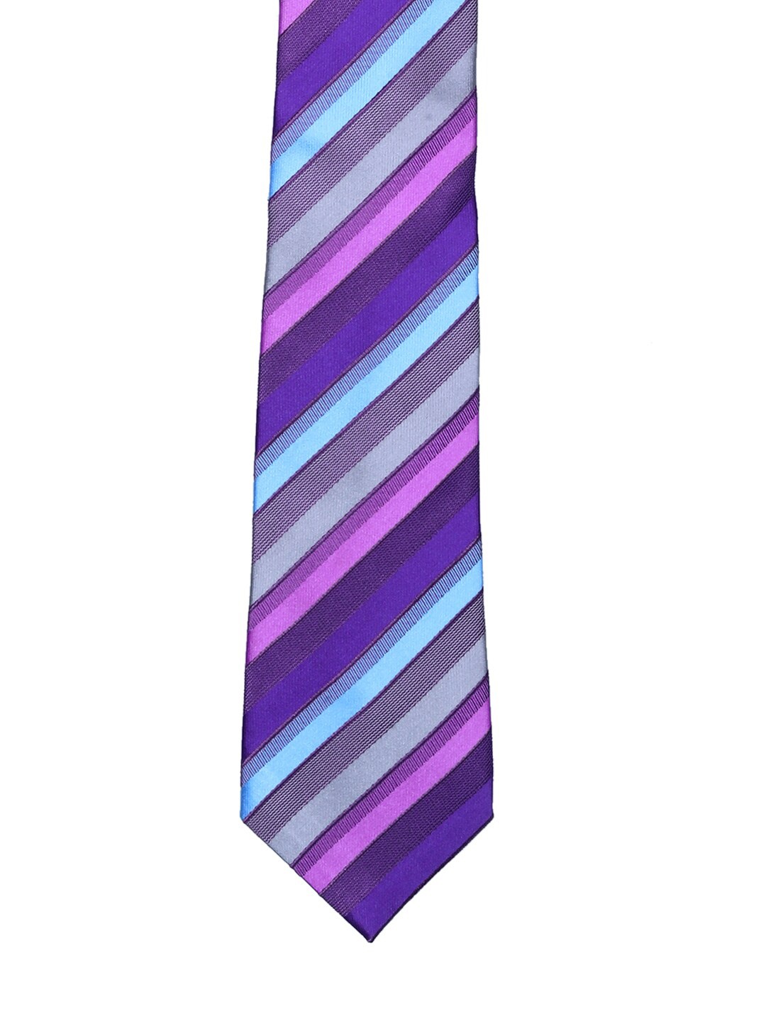 

Tossido Men Purple & Blue Striped Slim Tie