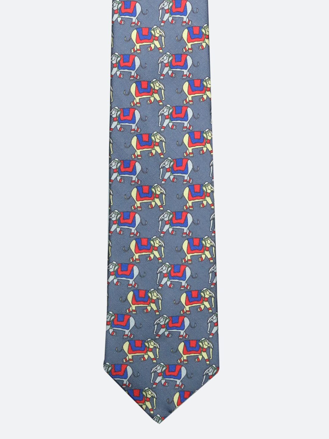 

Tossido Men Grey & Red Printed Slim Tie
