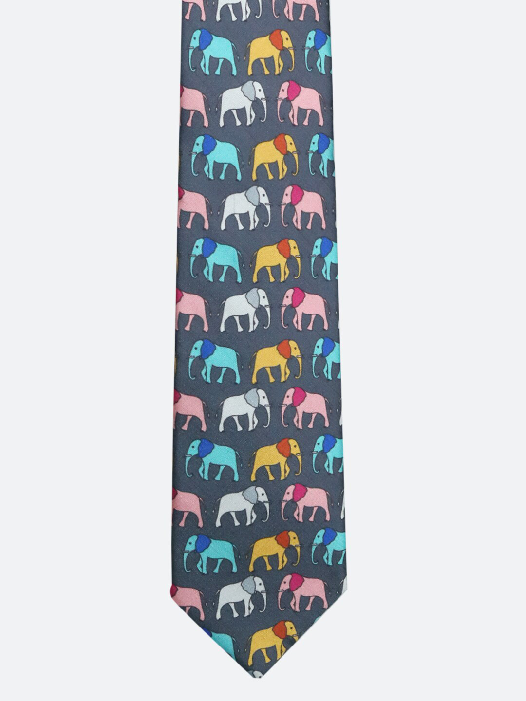 

Tossido Men Grey & Pink Printed Broad Tie