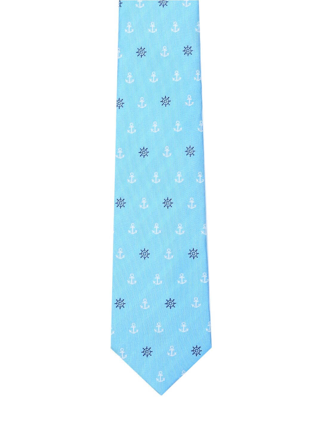 

Tossido Men Blue & White Woven Design Broad Tie