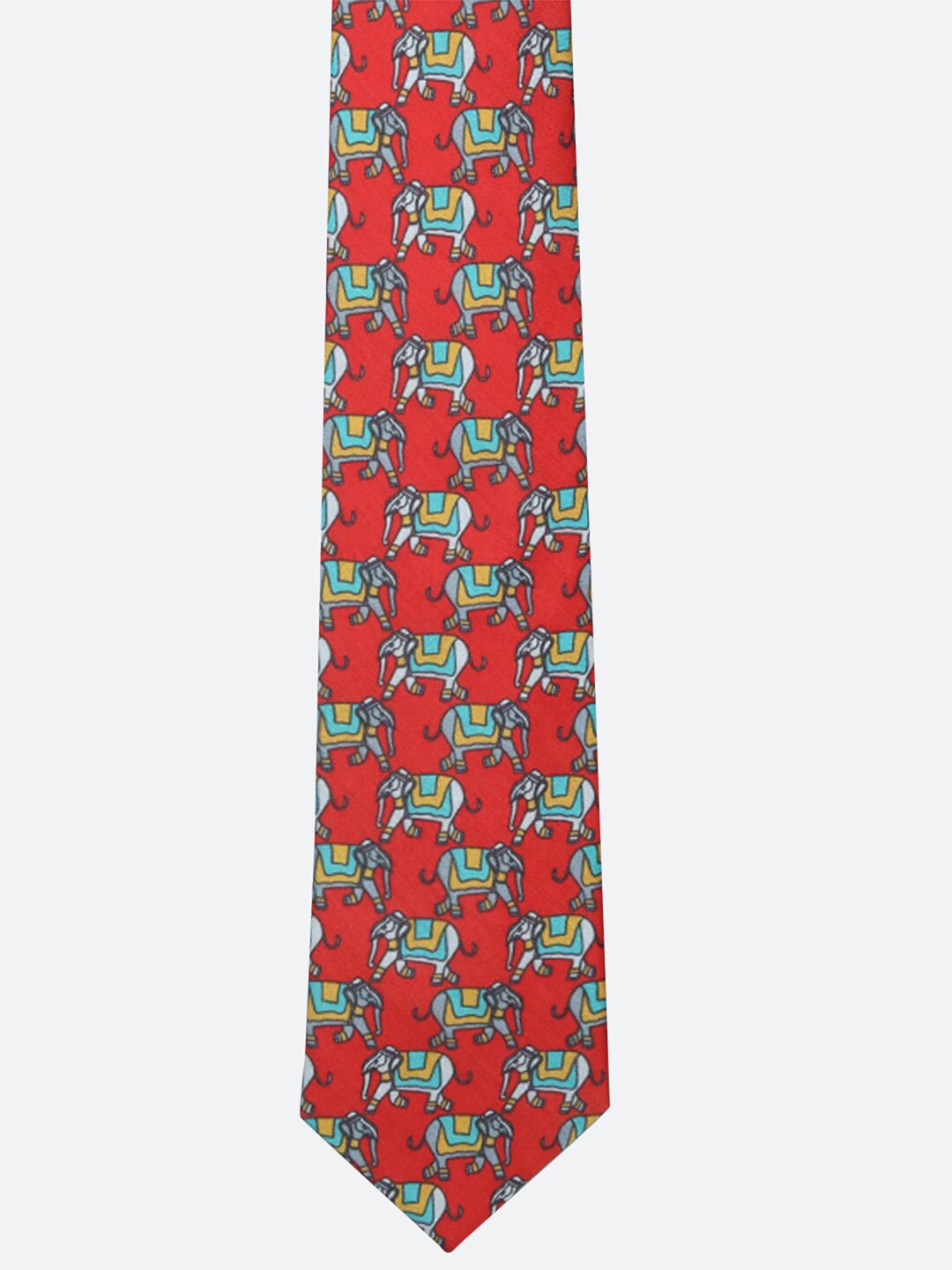 

Tossido Men Red & Grey Printed Broad Tie