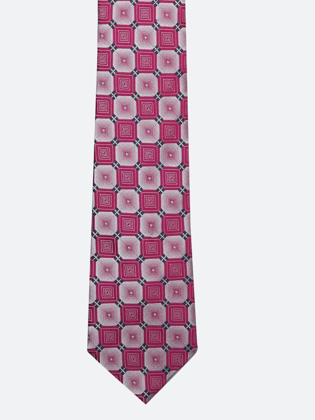 

Tossido Men Pink & Silver-Toned Woven Design Broad Tie