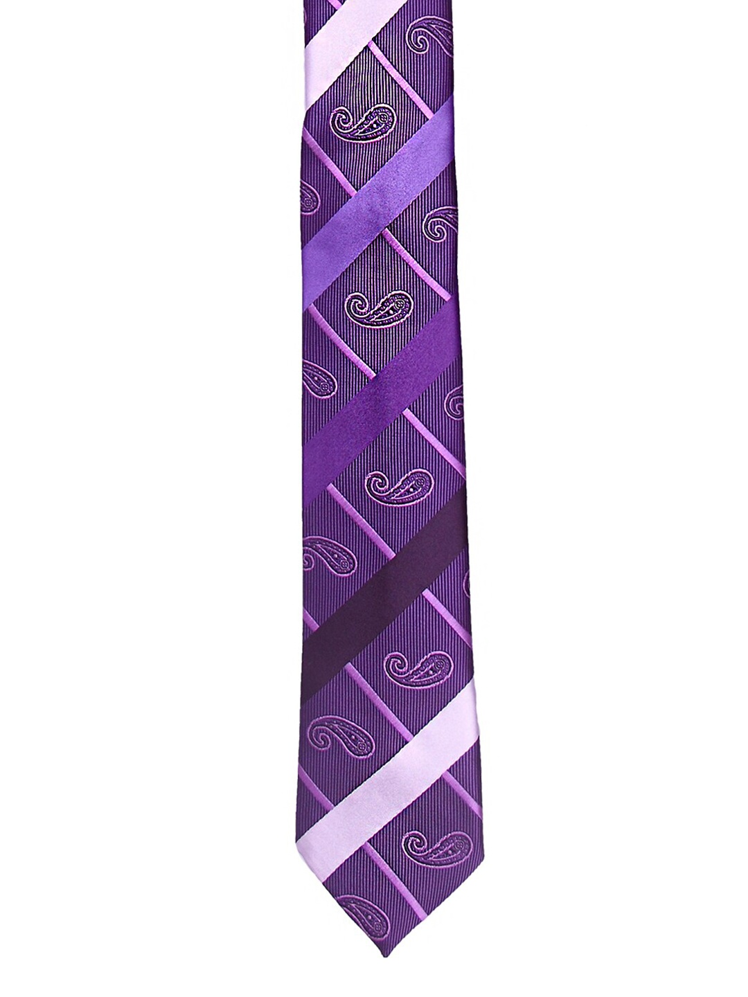 

Tossido Men Purple Woven Design Skinny Tie