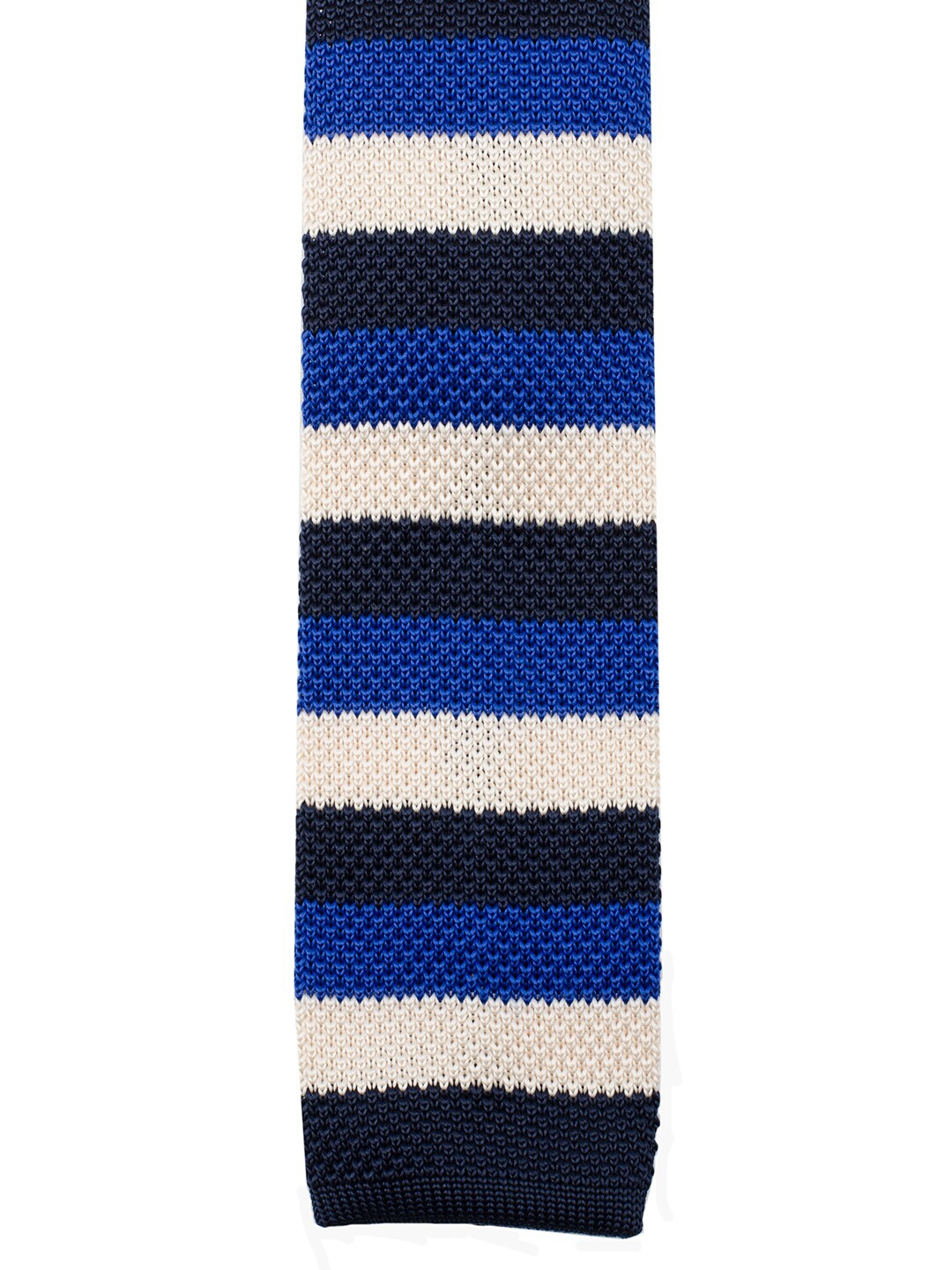 

Tossido Men Blue & Cream-Coloured Striped Slim Tie