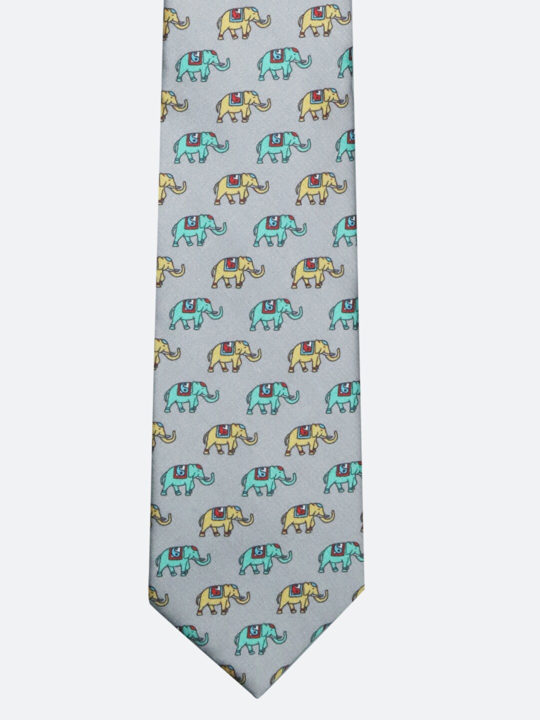 

Tossido Men Grey & Yellow Printed Broad Tie