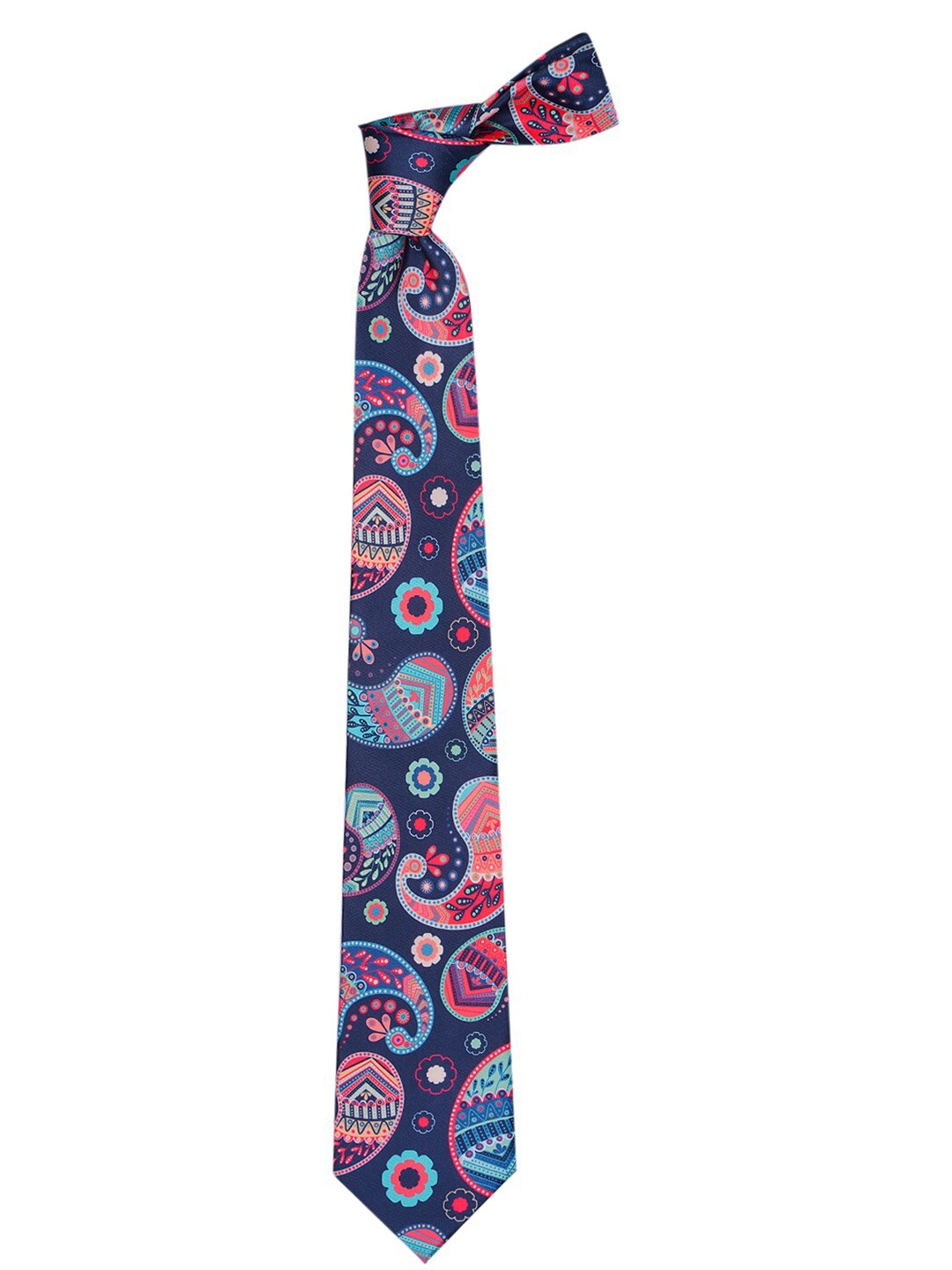 

Tossido Men Navy Blue & Red Printed Slim Tie