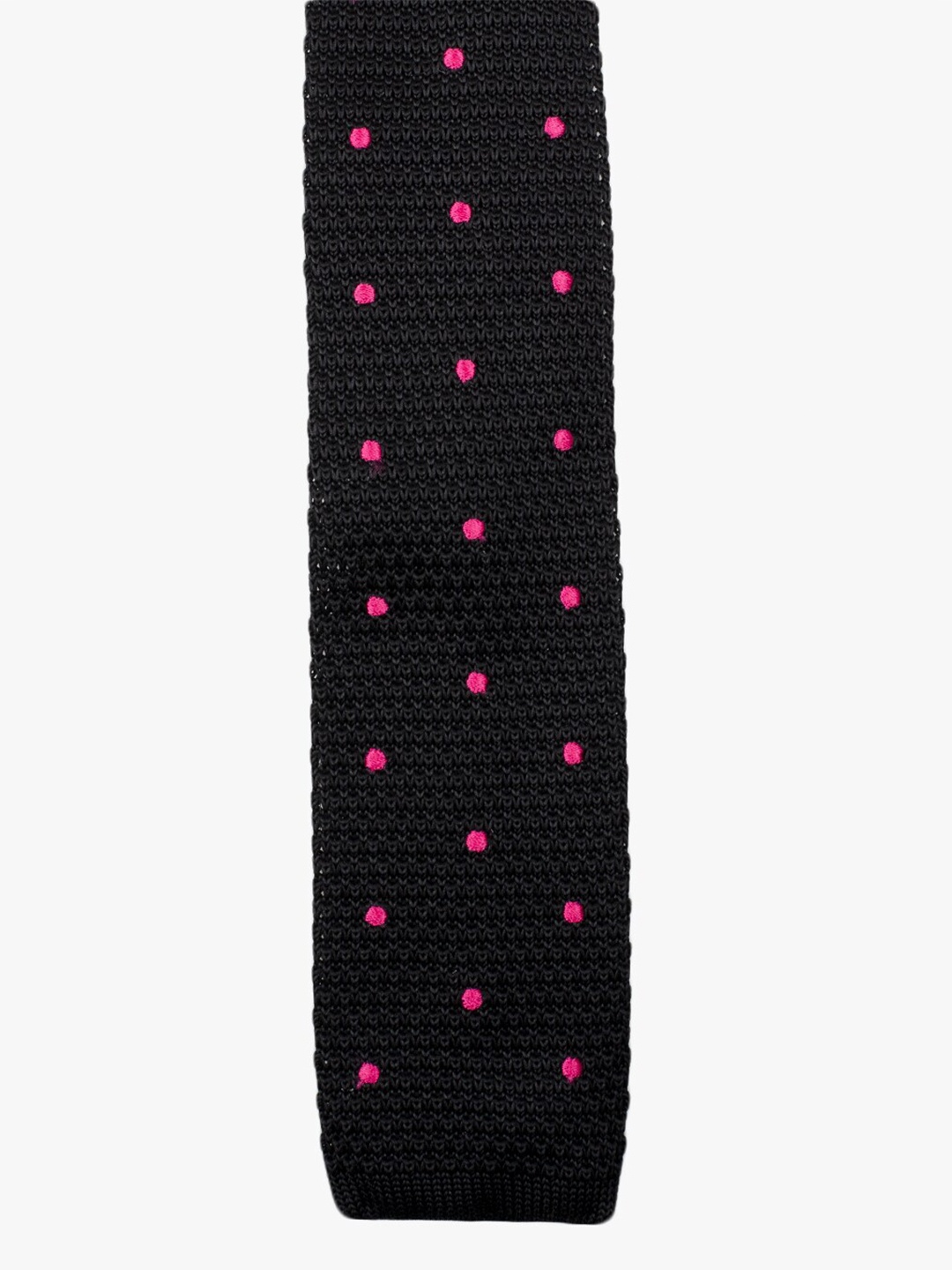 

Tossido Men Black & Pink Knitted Broad Tie