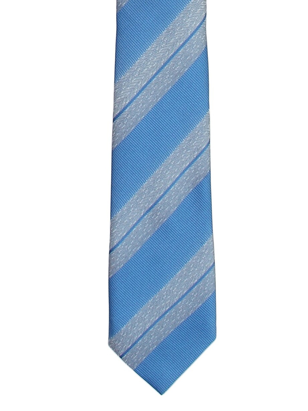 

Tossido Men Blue & Grey Striped Skinny Tie