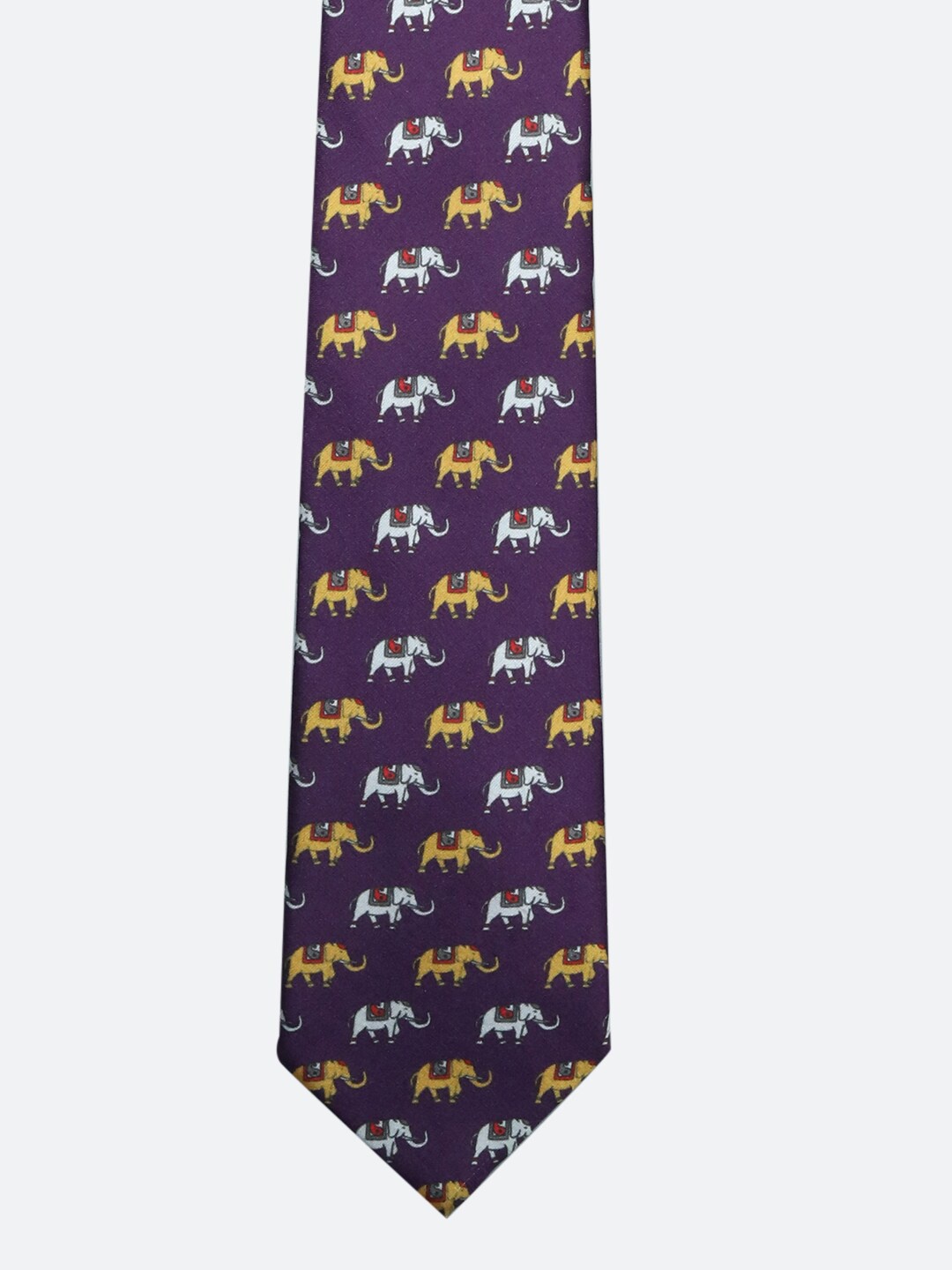 

Tossido Men Purple & Mustard Printed Broad Tie