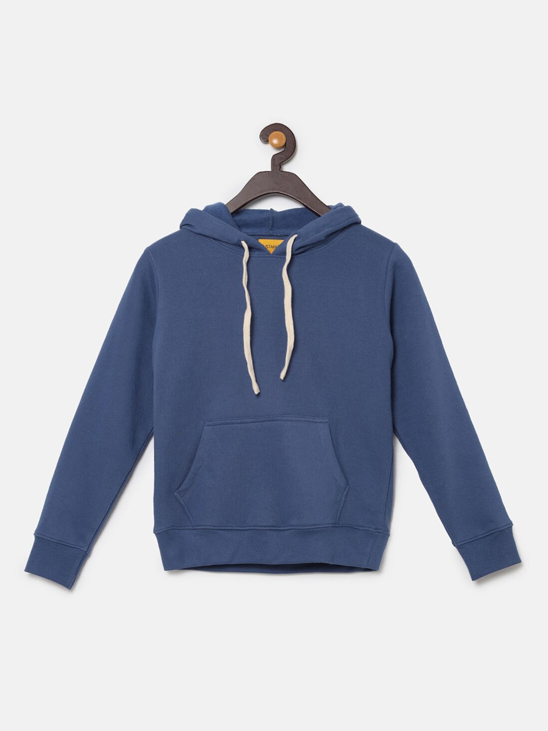 

Instafab Boys Blue Pure Cotton Solid Hooded Pullover Sweatshirt