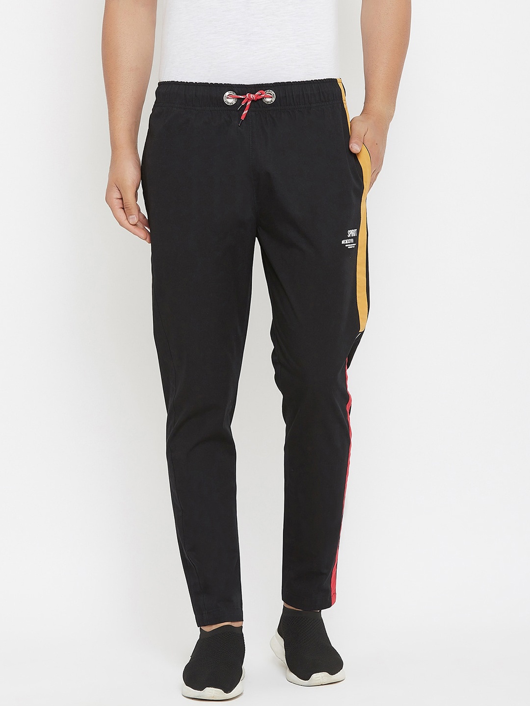 

Spirit Men Black Solid Pure Cotton Track Pants