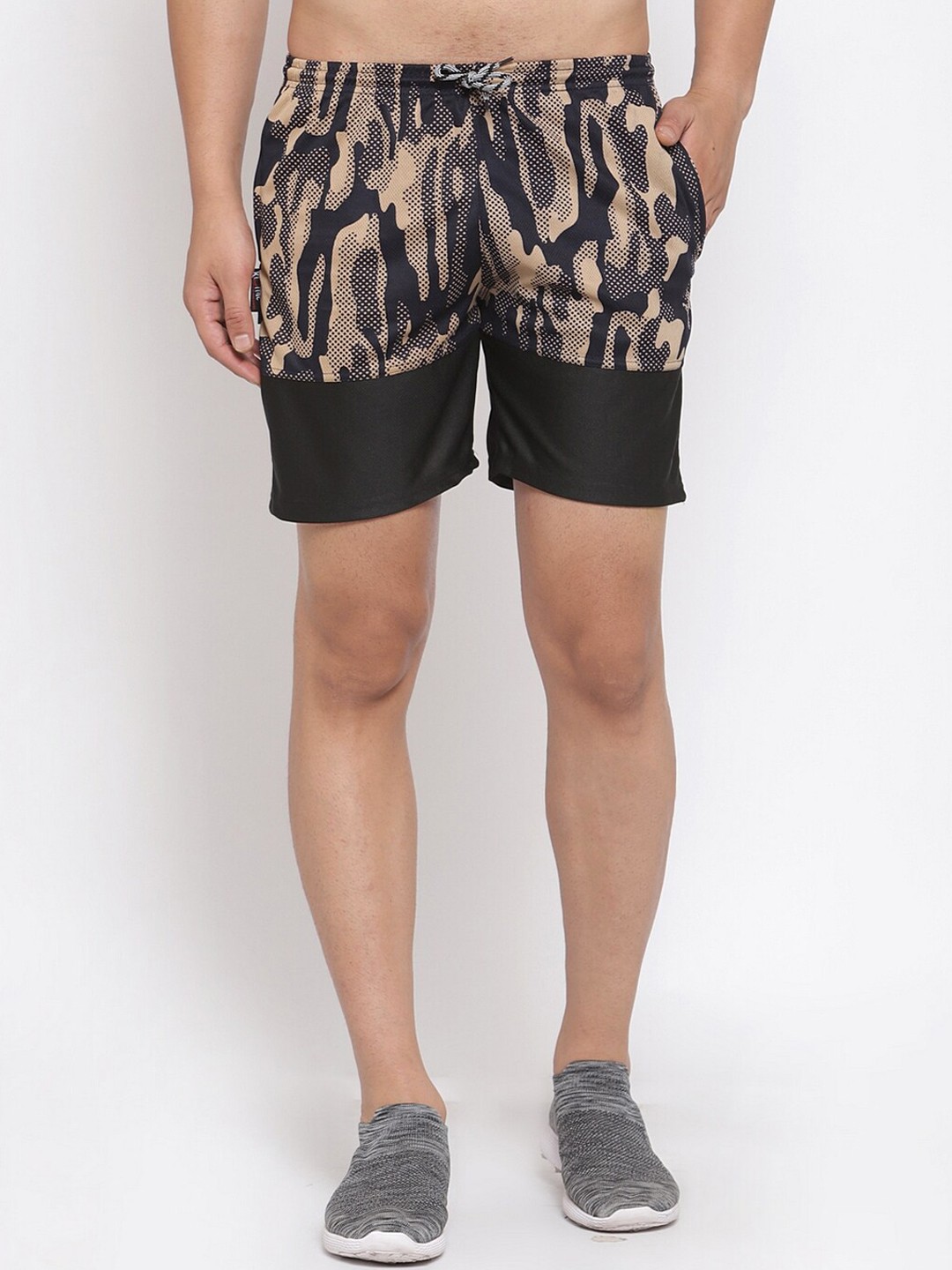 

KLOTTHE Men Multicoloured Camouflage Printed Rapid Dry Mid-Rise Sports Shorts, Multi