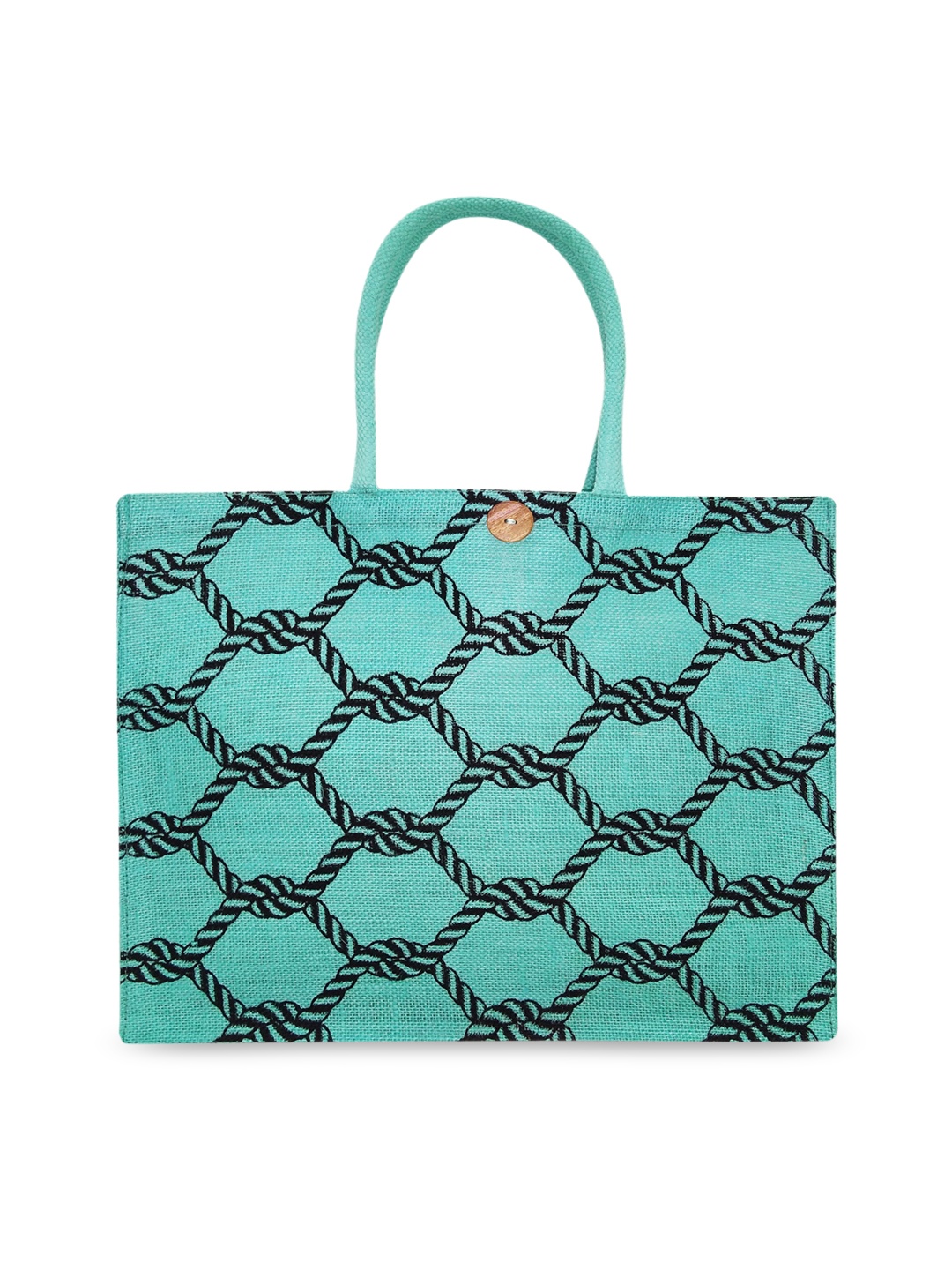 

earthbags Blue Geometric Printed Shopper Tote Bag