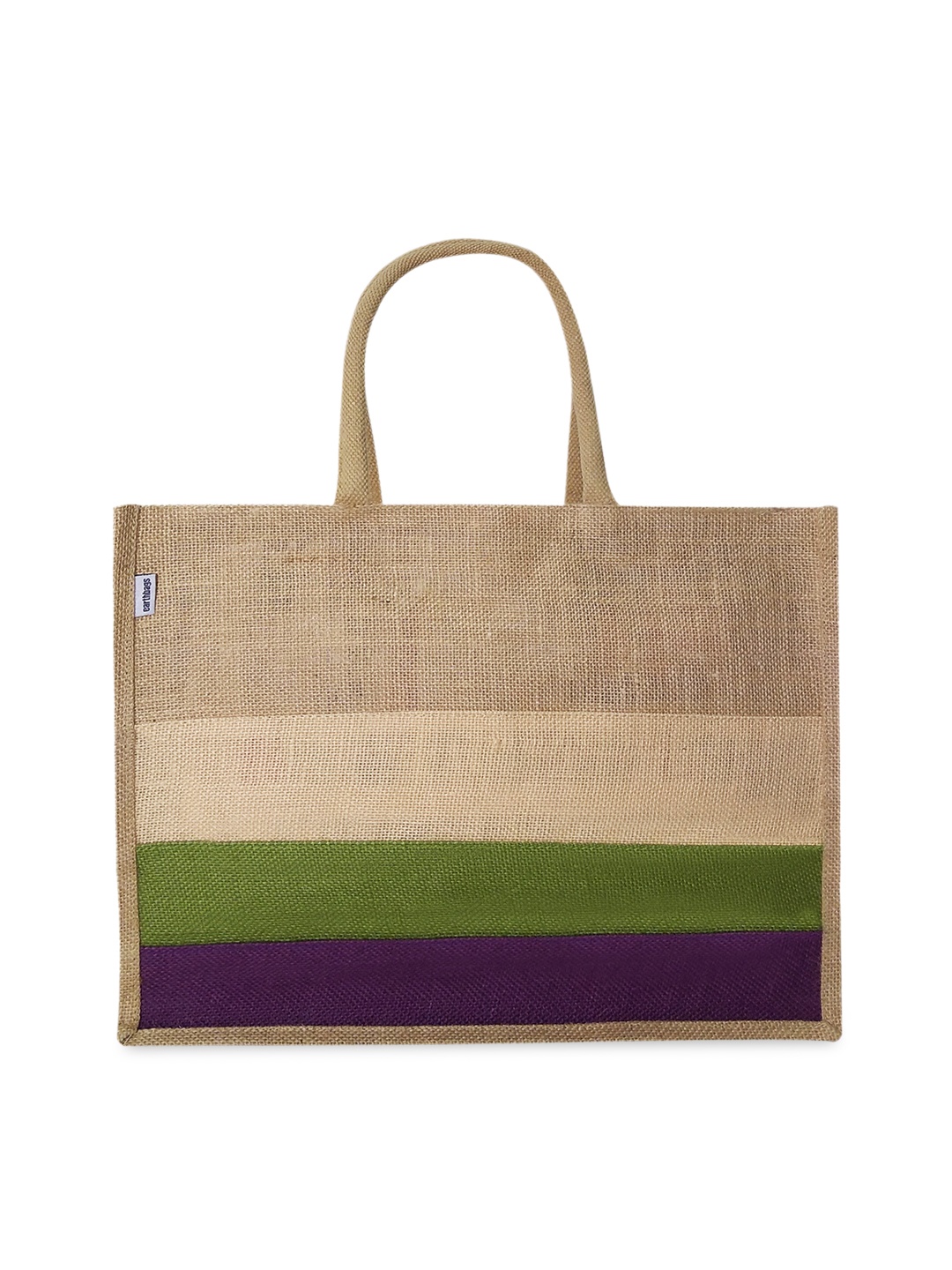 

earthbags Beige Colourblocked Shopper Tote Bag