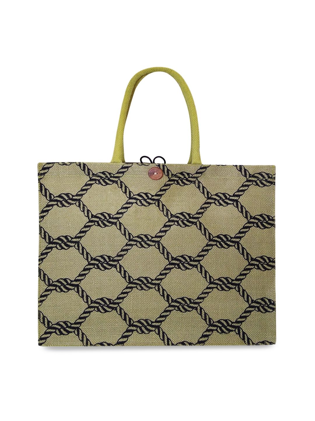 earthbags Beige Geometric Printed Shopper Tote Bag