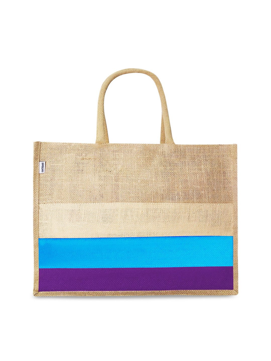 

earthbags Beige & Blue Striped Shopper Tote Bag