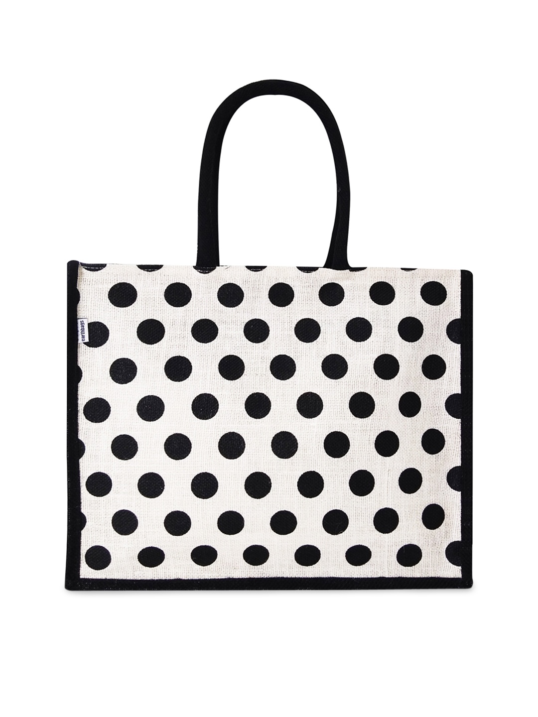 

earthbags White & Black Polka Dot Printed Shopper Tote Bag