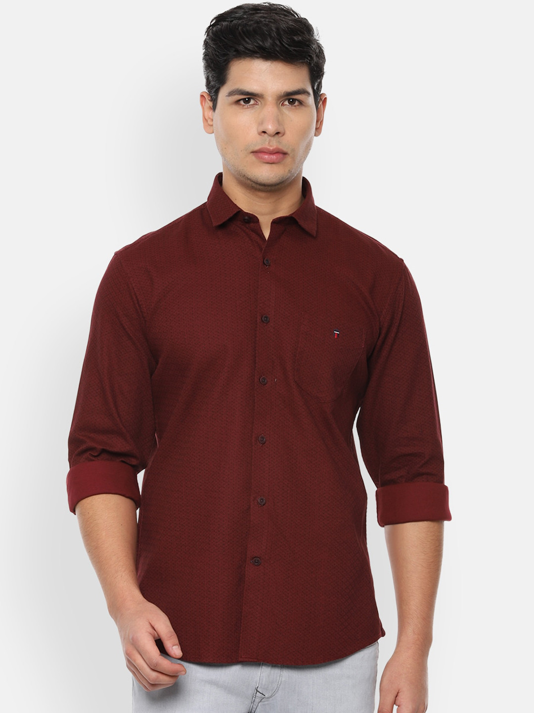 

Louis Philippe Sport Men Maroon Slim Fit Casual Shirt