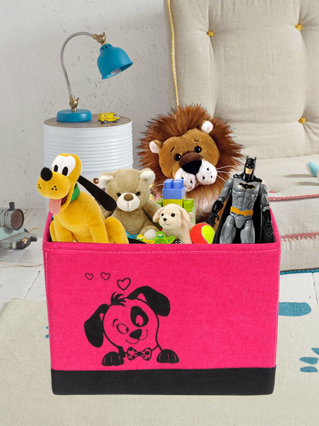 

prettykrafts Pink & Black Printed Multi-Utility Storage Organizers