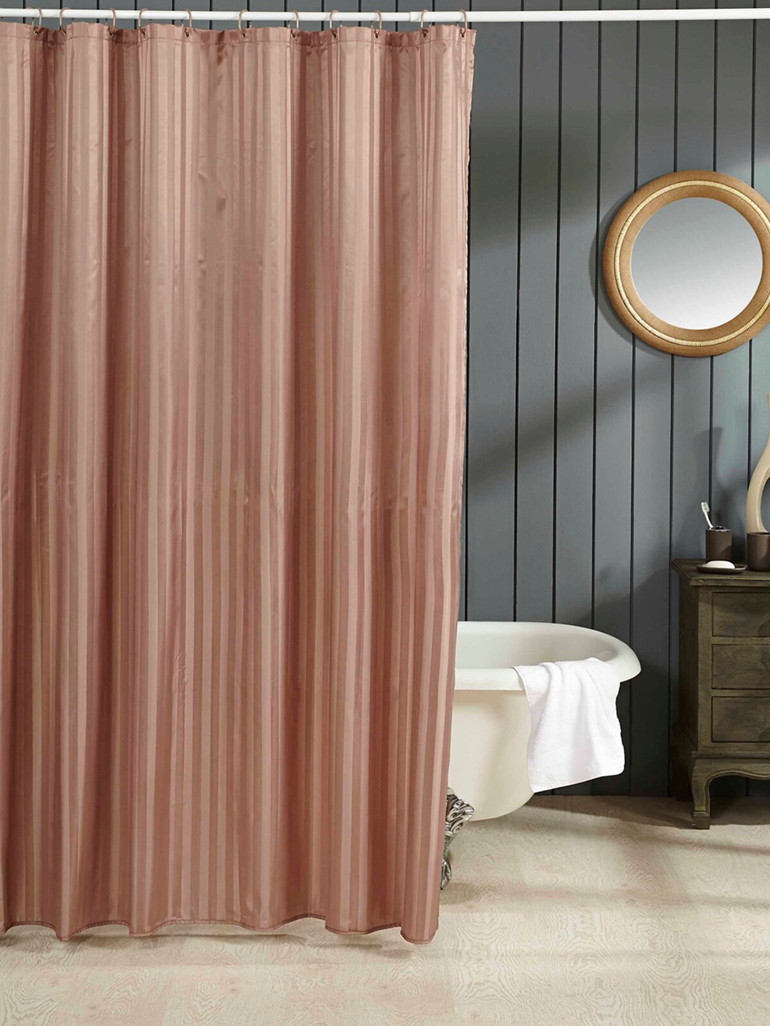 

OBSESSIONS Beige Solid Hilton Shower Curtain